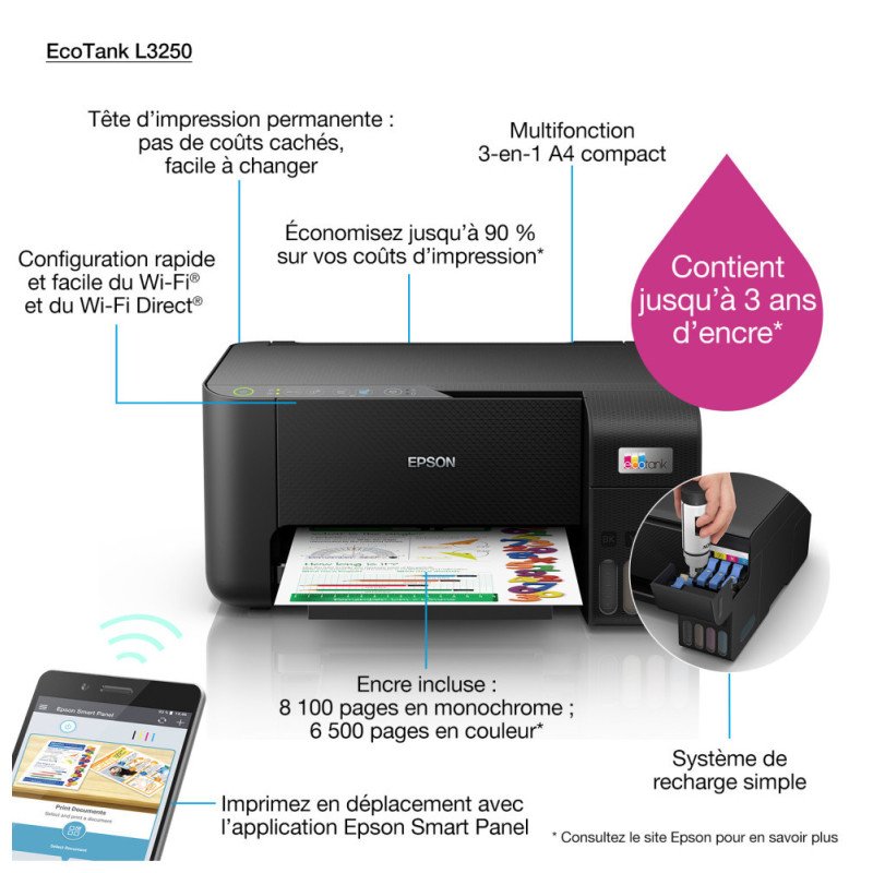 Imprimante Epson Ecotank L Multifonction R Servoirs Rechargeabl