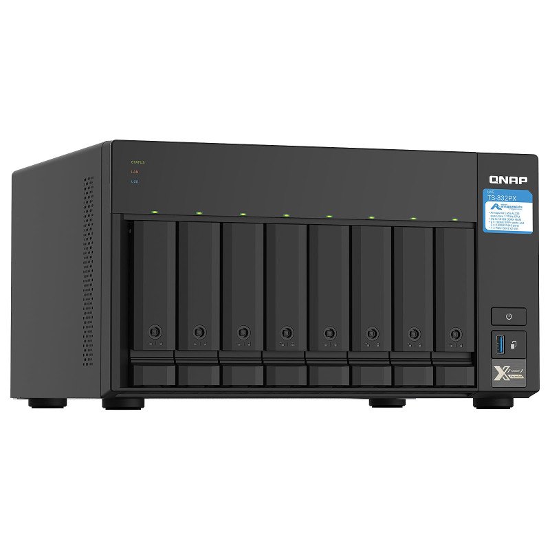 Serveur NAS QNAP TS-832PX-4G  - 8 baies - 4 Go RAM SFP+ 10 Gbps / LAN 2.5 GbE (sans disque dur) Qnap