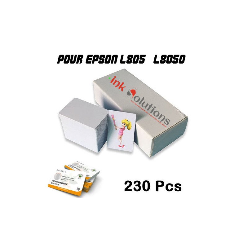 Pack 230 carte PVC vierge jet d'encre pour imprimante epson L8050 & L805 GENERIC