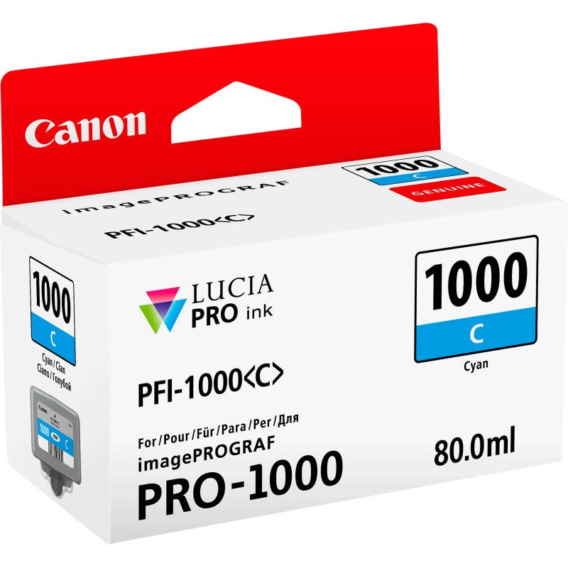 Cartouche d'encre Canon d'origine PFI-1000C Cyan (0547C001AA)