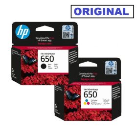 HP Pack Cartouche 650 Noir + 650 Tri-couleurs - original Hp
