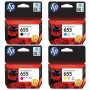 HP Pack cartouches d'encre Original 655 ( Black + Cyan + Magenta + Yellow ) Pour les imprimantes 3525 , 4625 , 5525 , 4615 Hp