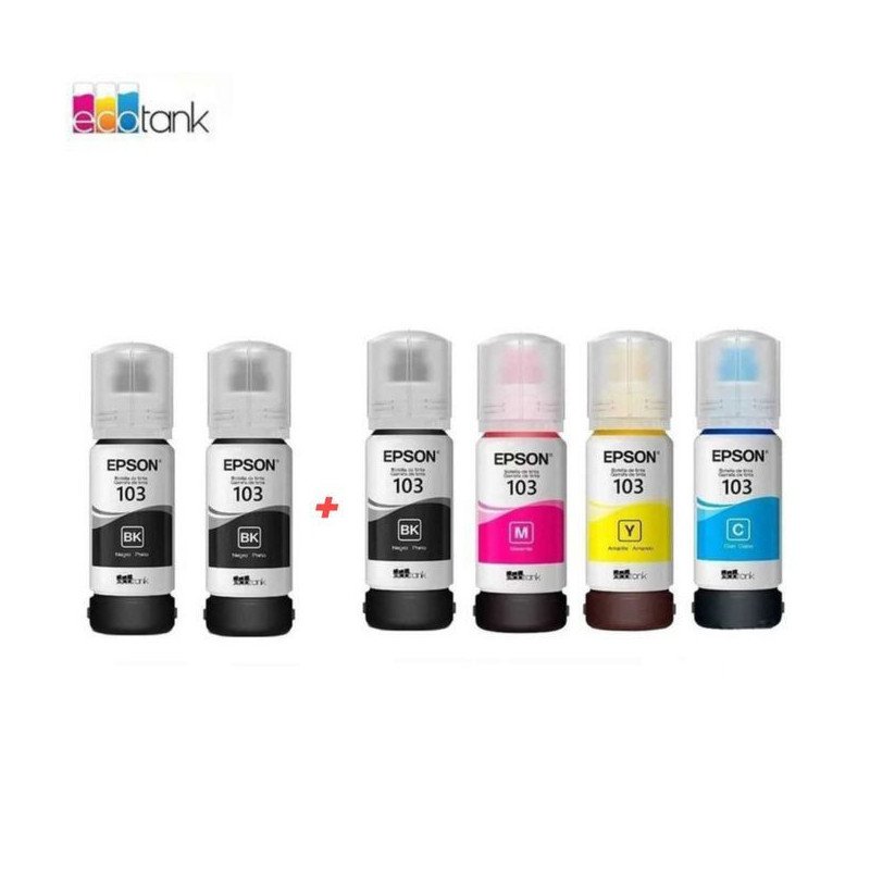 Epson Pack 103 Ecotank Ink Bottle ( 3 x Black, 1 Cyan, 1 Magenta, 1 Yellow ) EPSON