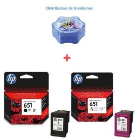 Hp Pack cartouche 651 Noir + Couleur Pour imprimante 5575 , OfficeJet 202 ( Cadeau offert ) Hp