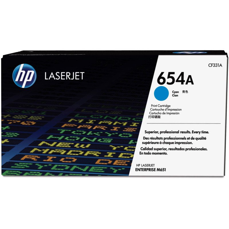 Toner HP LaserJet d'origine 654A Cyan (CF331A)