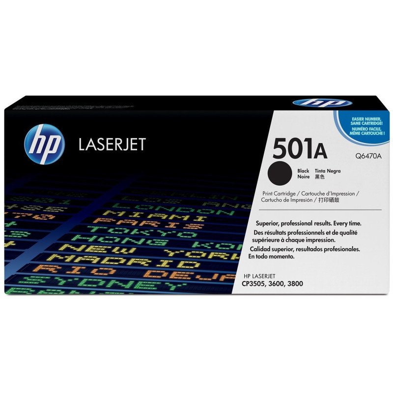 Toner HP LaserJet d'origine 501A Noir (Q6470A)