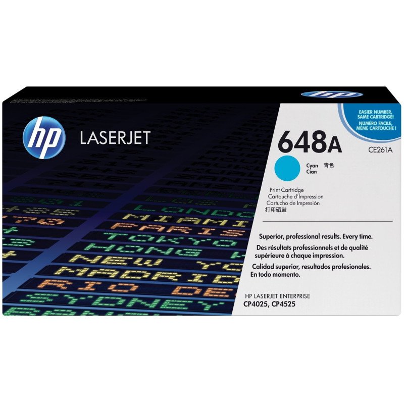 Toner HP LaserJet d'origine 648A Cyan (CE261A)