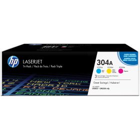 Pack de 3 toners couleur HP LaserJet d'origine 304A Cyan/Magenta/Jaune (CF372AM)