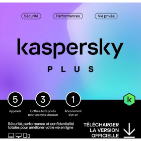 Kaspersky Plus (équivalent à Internet Security) - 5 Postes / 1 an (KL10428BEFS-SLIMMAG) Kaspersky