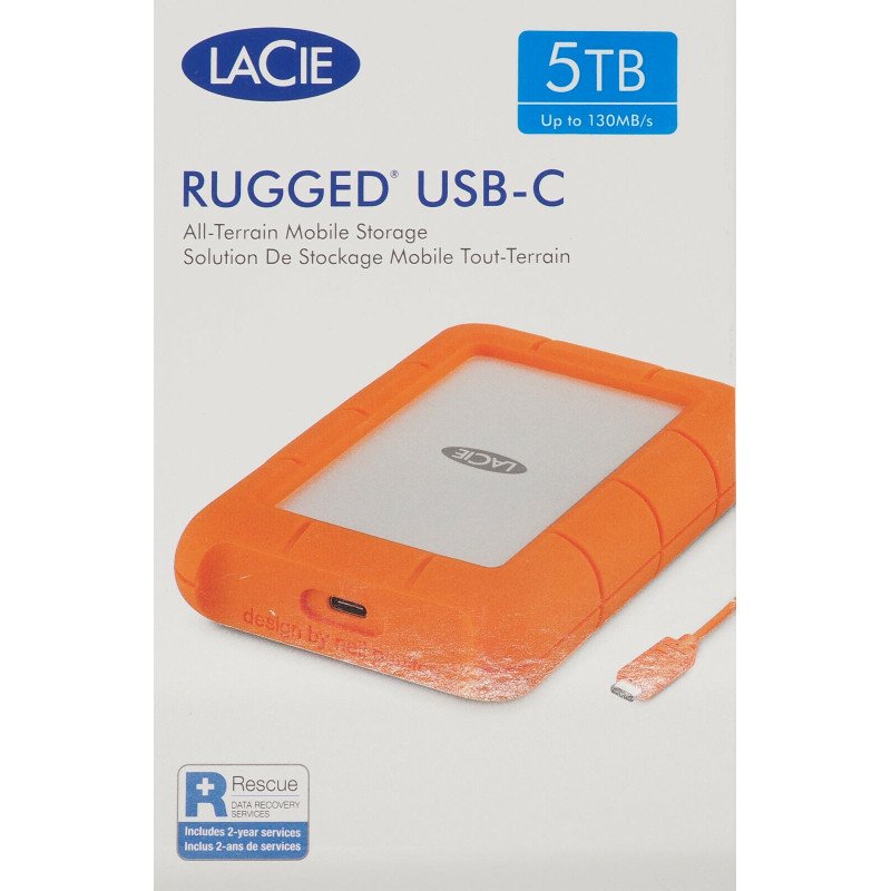 Disque dur portable LaCie Rugged 1 To USB-C Orange - Disques durs externes  - Achat & prix