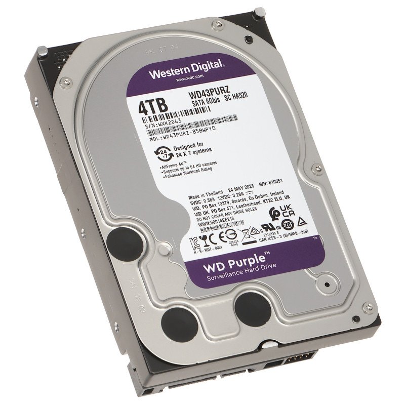 Disque dur interne 3.5 Western Digital Purple 4 To pour systèmes