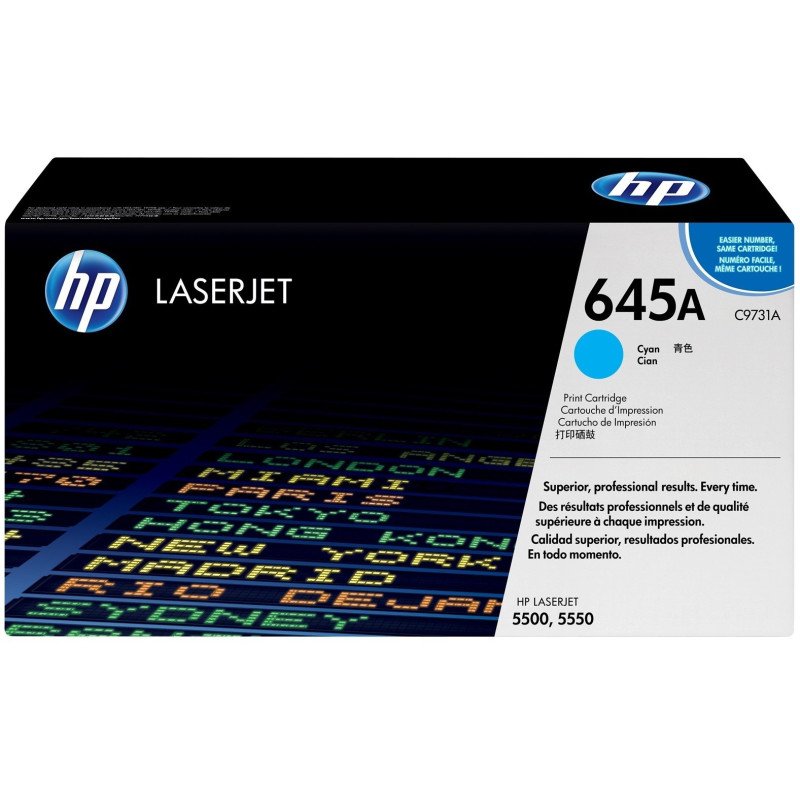 Toner HP LaserJet d'origine 645A Cyan (C9731A) Hp