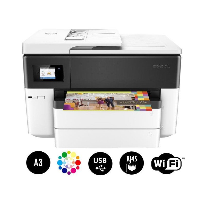 Imprimante A3 Multifonction Jet d’encre HP OfficeJet Pro 7740 (G5J38A) Hp