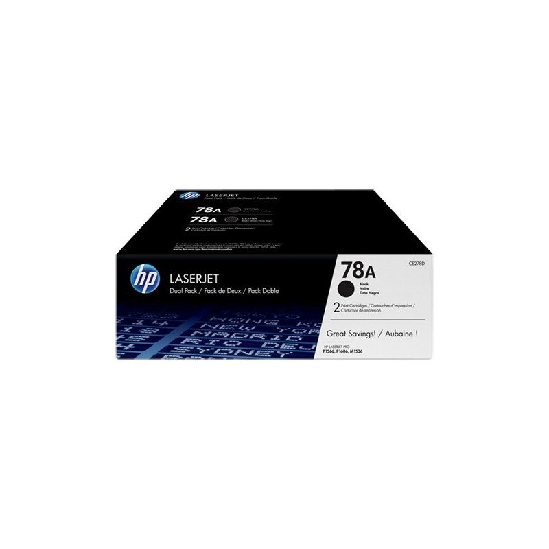 Pack de 2 toners HP LaserJet d'origine 78A Noir (CE278AF) Hp