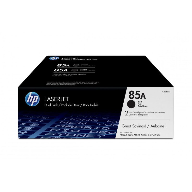 Pack de 2 toners HP LaserJet d'origine 85A Noir (CE285AD) Hp