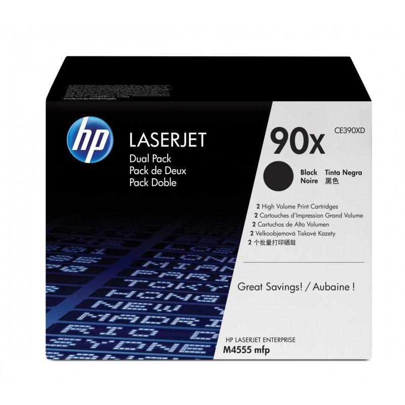 HP 90X pack de 2 toners LaserJet noir grande capacité authentiques Hp