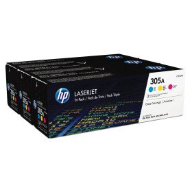 Pack de 3 toners couleur HP LaserJet d'origine 305A Cyan/Magenta/Jaune (CF370AM) Hp