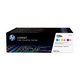 Pack de 3 toners couleur HP LaserJet d'origine 128A Cyan/Magenta/Jaune (CF371AM) Hp