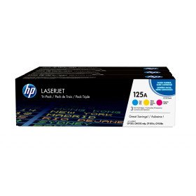 Pack de 3 toners couleur HP LaserJet d'origine 125A Cyan/Magenta/Jaune (CF373AM) Hp
