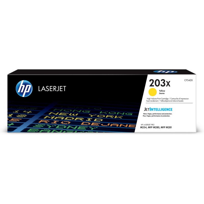 Toner HP LaserJet d'origine 203X Jaune (CF542X) Hp