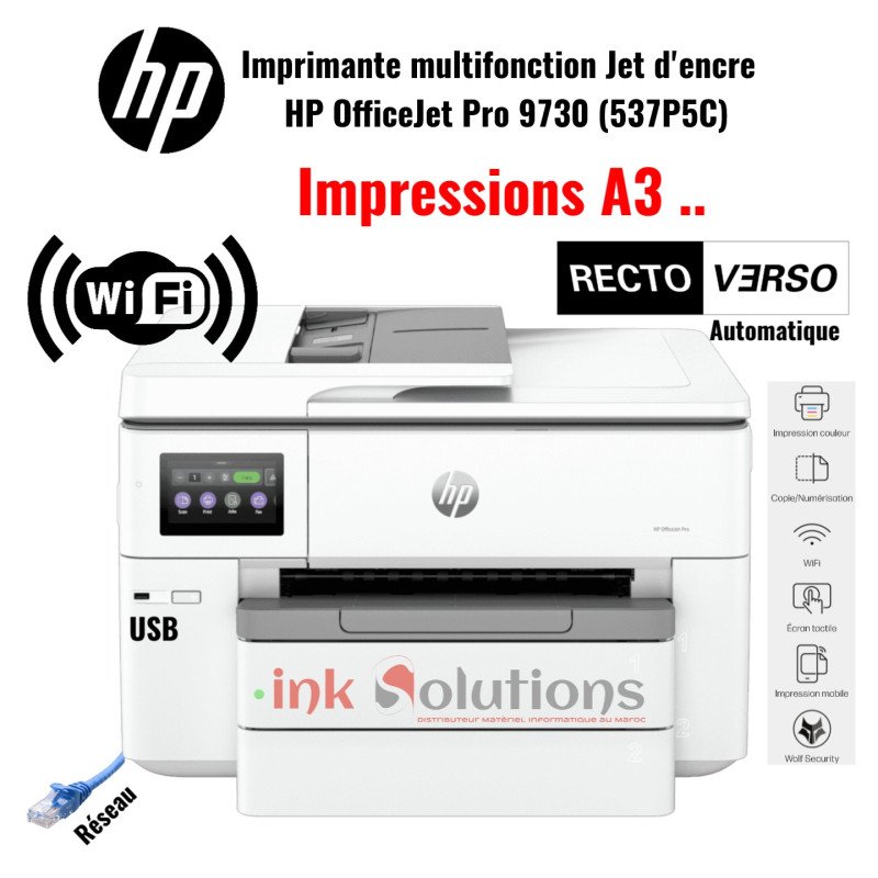 Imprimante multifonction Jet d'encre HP OfficeJet Pro 9730 (537P5C) Hp