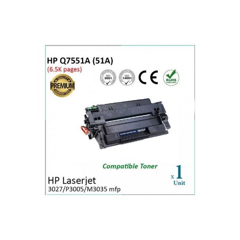 TONER Compatible Q7551A / 51A pour HP LASERJET P3005 / P3005D / P3005N / P3005DN / P3005X / M3035 GENERIC