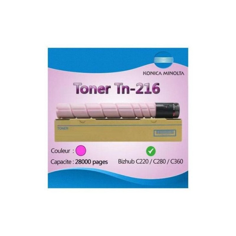 Konica Minolta compatible TN 216 Toner Couleur Rouge pour Bizhub C200 C280 C360 Konica Minolta