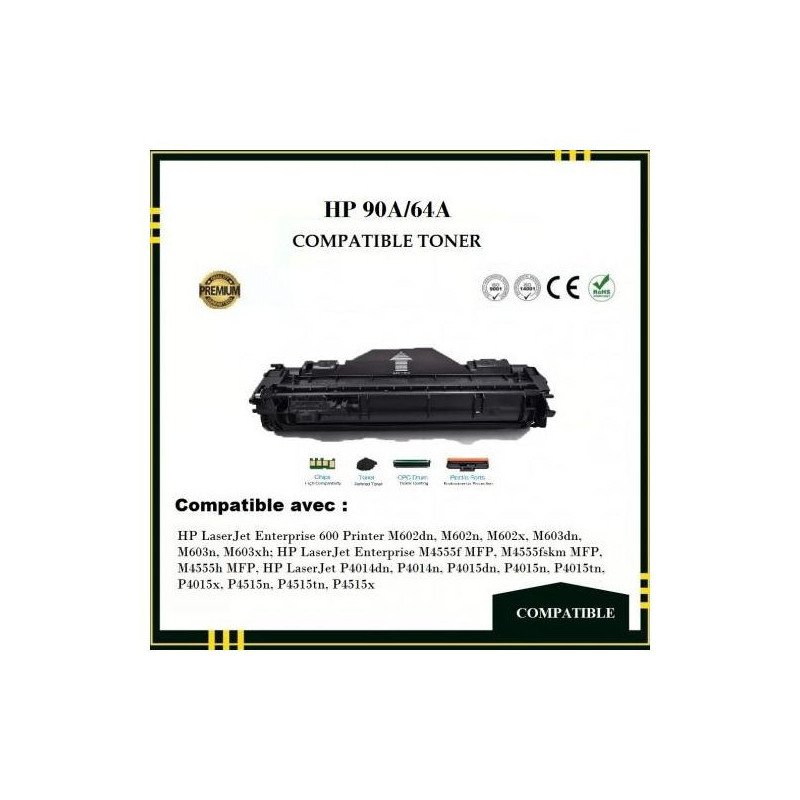 TONER COMPATIBLE POUR HP 90A/64A CE390A, CC364A GENERIC