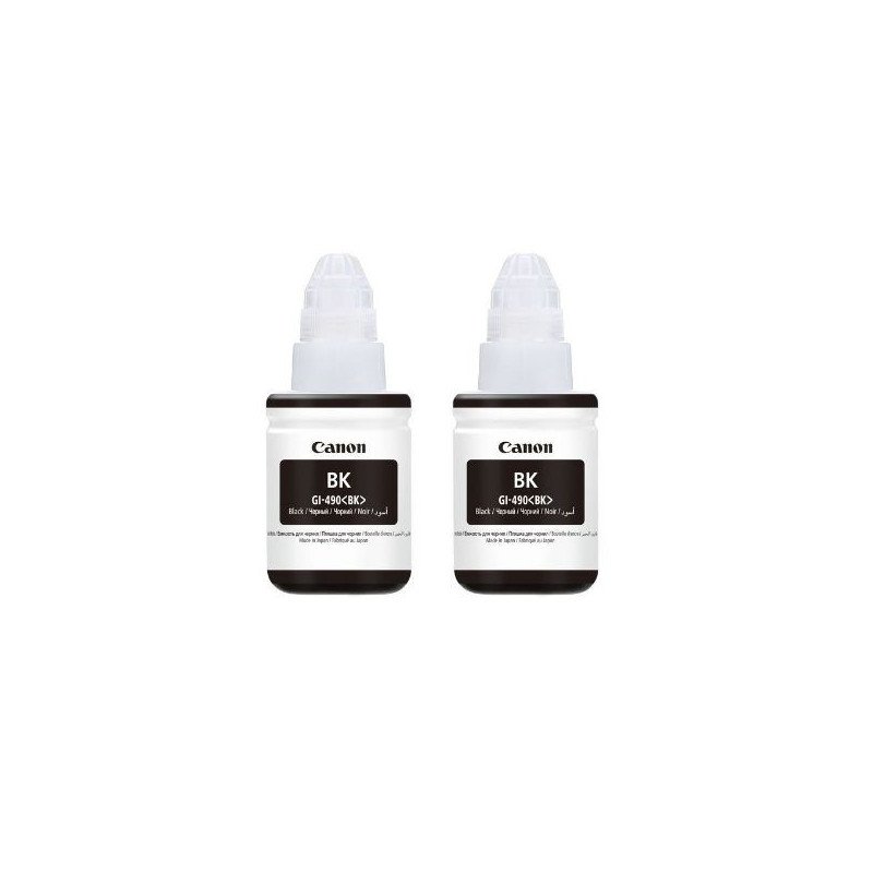 Pack 2 Bouteilles d'encre GI-490 NOIR - Original Canon