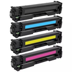 Pack toner 415A / W2030A W2031A W2032A W2033A - NOIR CYAN YELLOW MAGENTA - AVEC PUCE - COMPATIBLE GENERIC