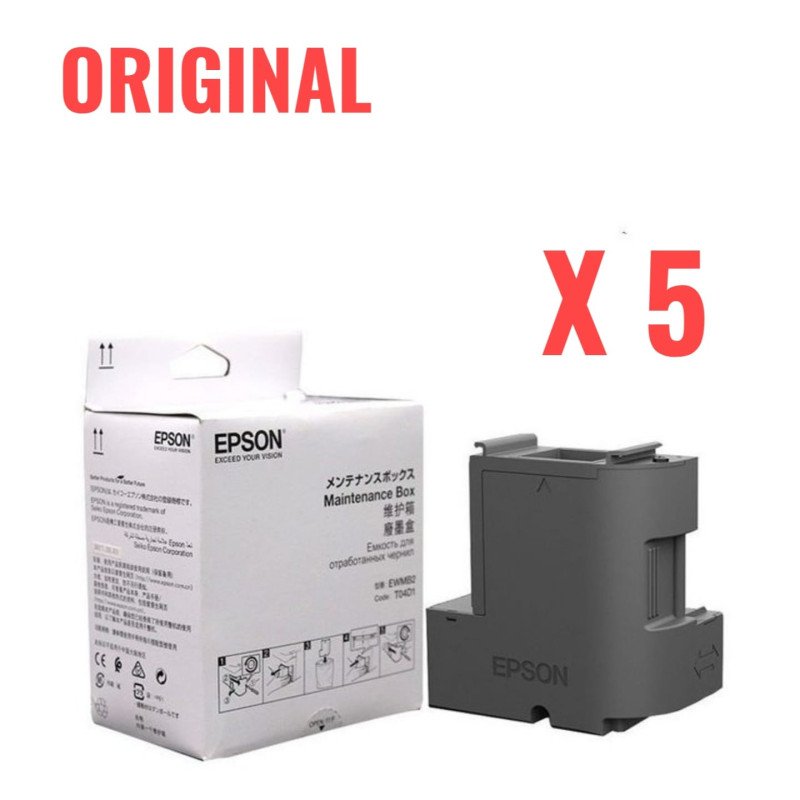 Pack 5 Box de maintenance EPSON T04D1 - Original (C13T04D100) EPSON