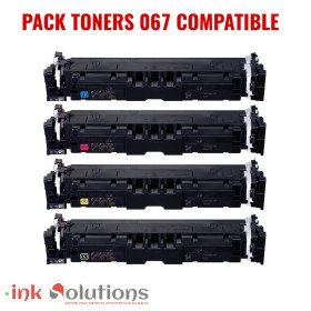 Pack toners 067 compatible BK/C/Y/M pour les imprimantes MF656Cdw, MF654Cdw, MF653Cdw, LBP633Cdw et LBP632Cdw GENERIC