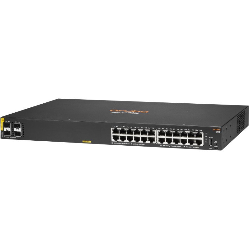 Switch Aruba 6100 24G Classe 4 PoE 4SFP+ 370 W (JL677A) Aruba