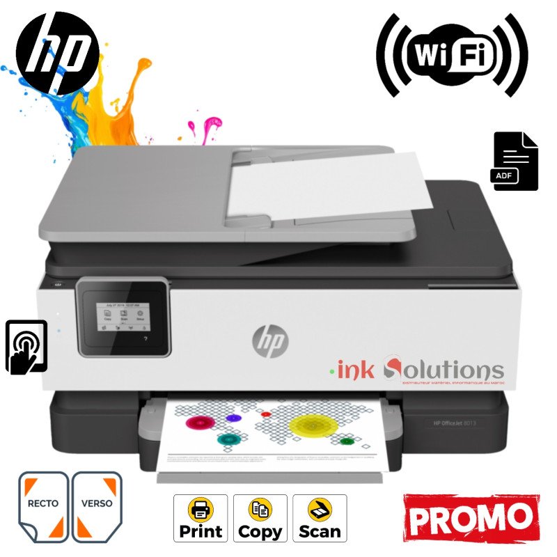 Imprimante multifonction Jet d'encre HP OfficeJet 8013 (1KR70B) Hp