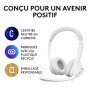 Logitech H390 Casque Avec fil Arceau Bureau/Centre d'appels USB Type-A Blanc (981-001286) Logitech